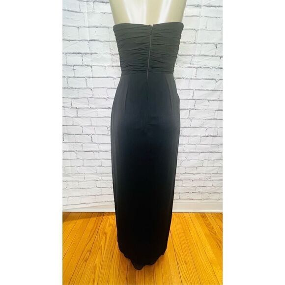 Dressy Collection Womens Black Ruched Sweetheart Neckline Strapless Gown Size 6 - Picture 5 of 7